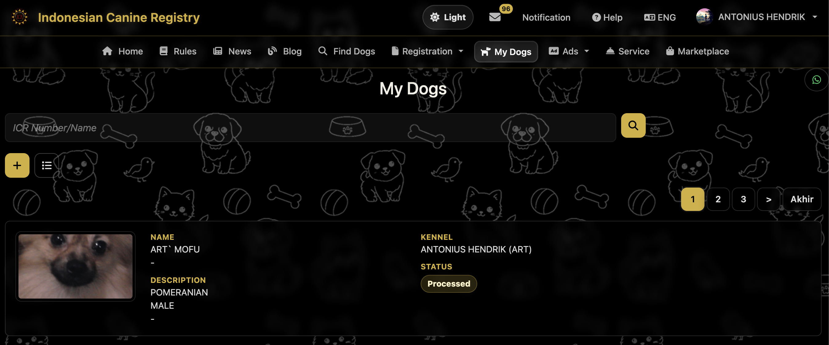 Dog Report List