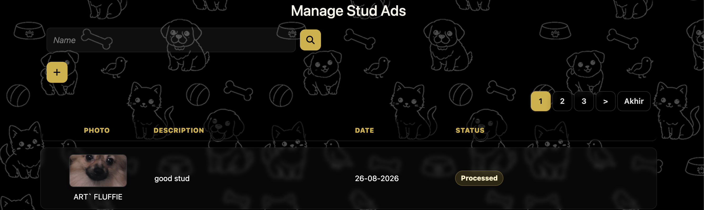 List of Stud Ad Reports