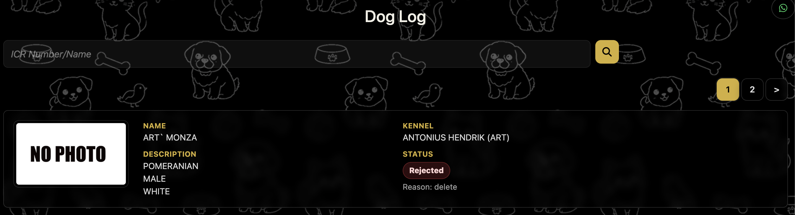 Dog Log