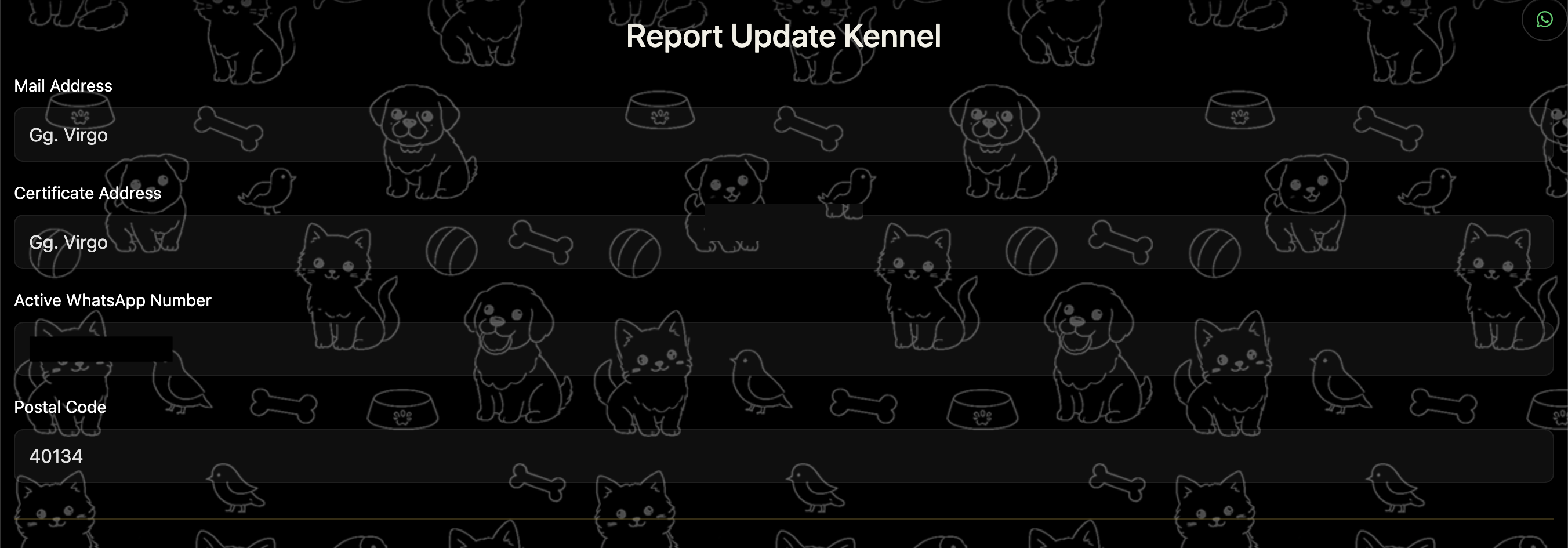 Report Update Kennel