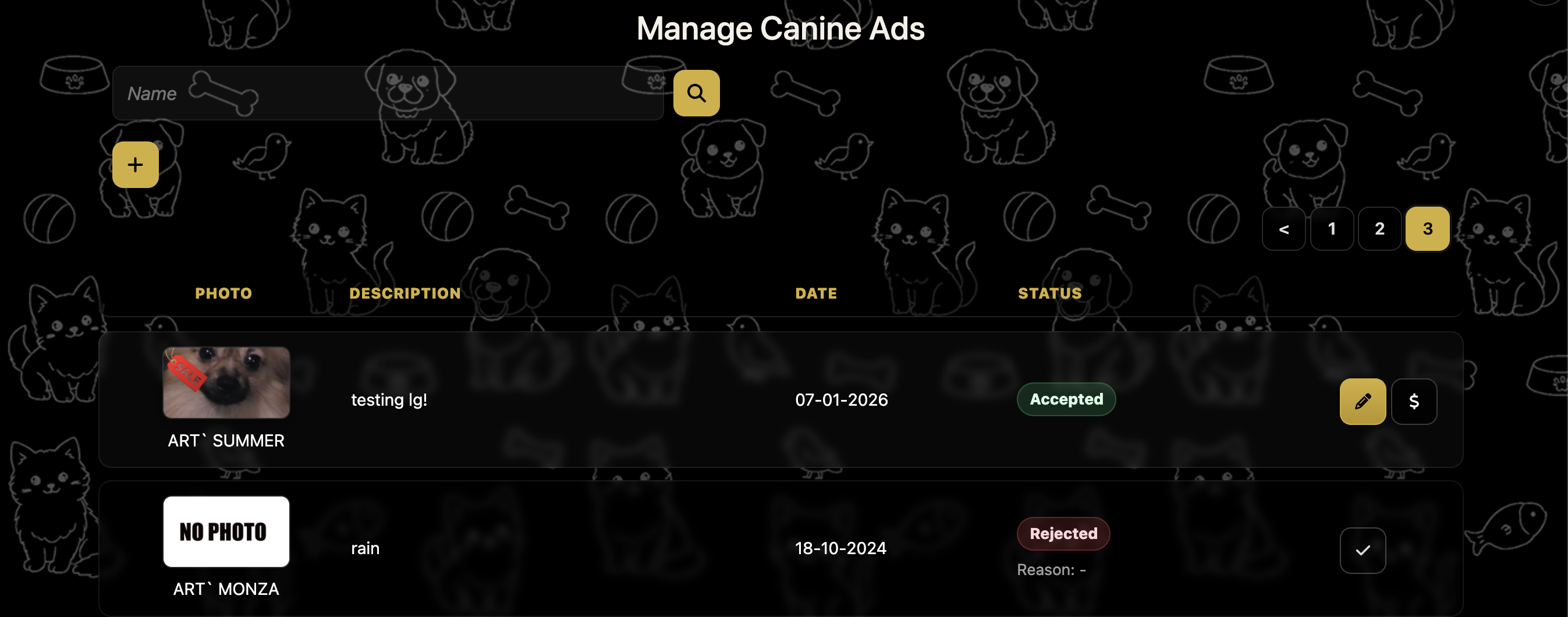 Manage Canine Ads