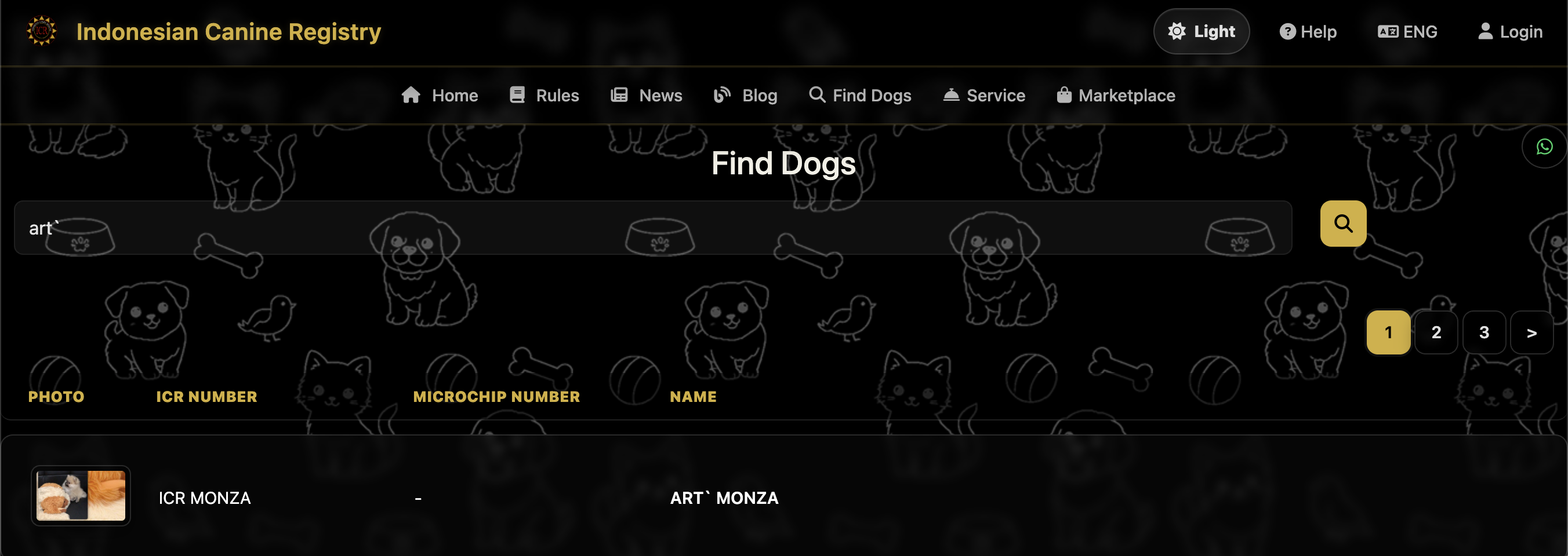 Dog Search Form