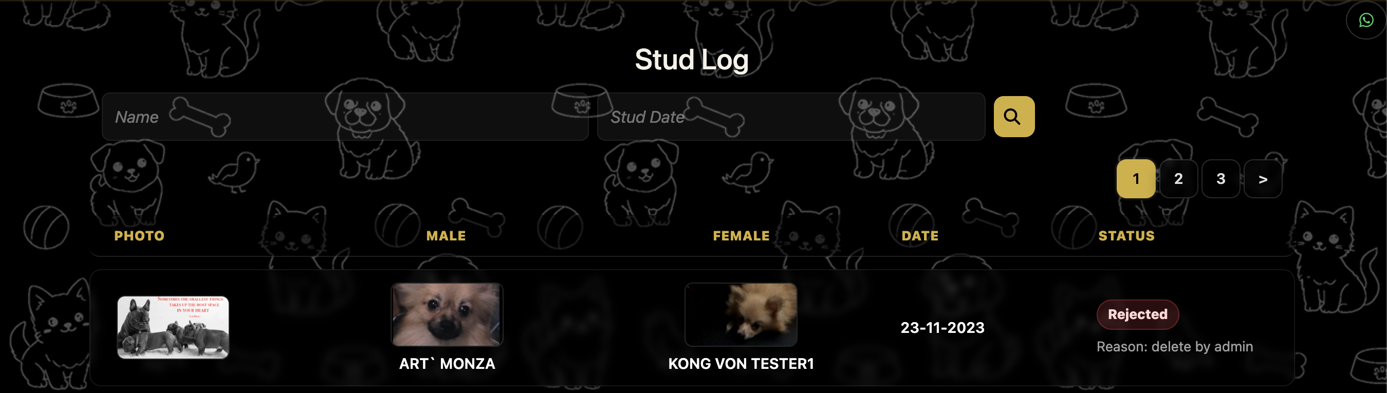stud list