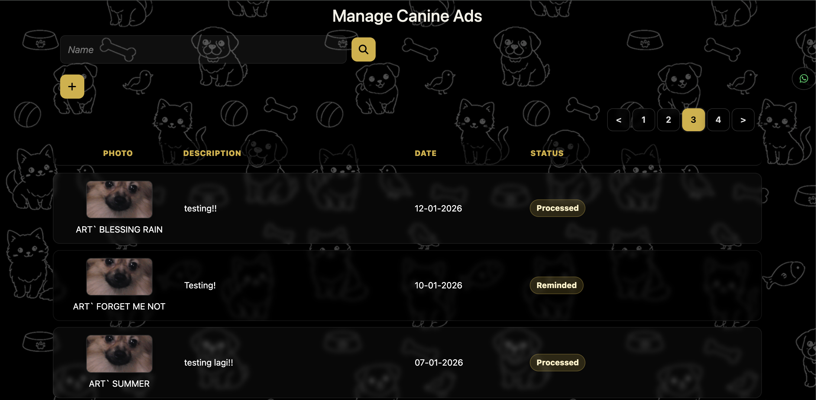 Dog Ad List