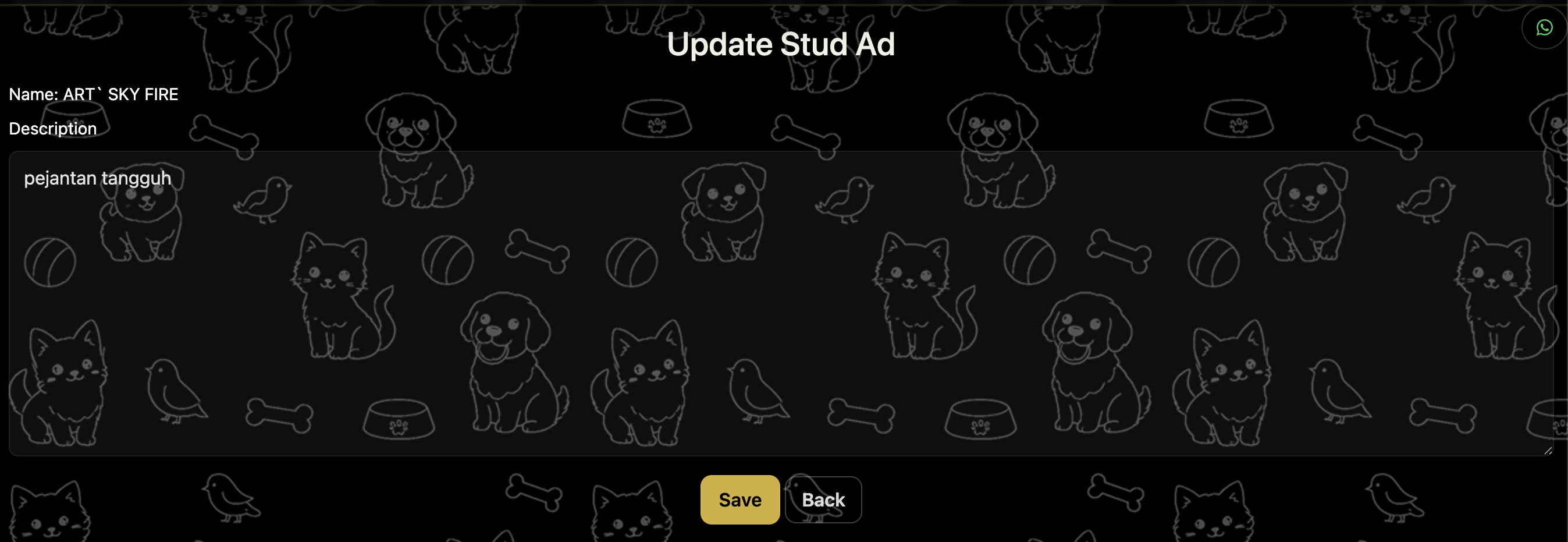 Edit Stud Ad